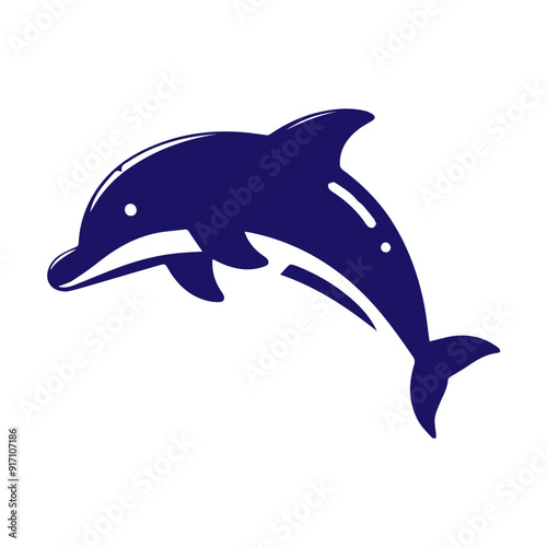 Dolphin jumping vector flat design