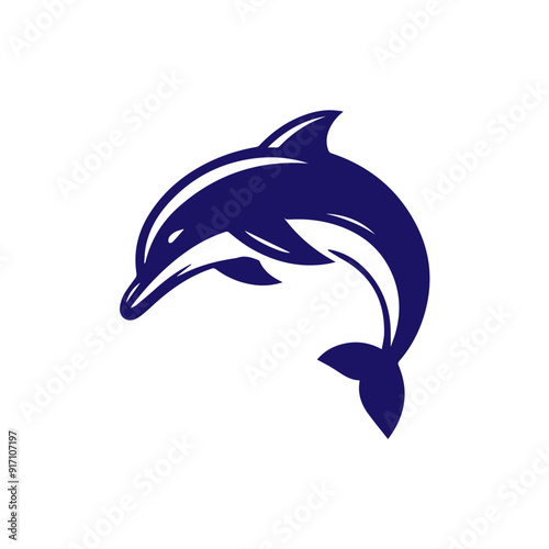 Dolphin jumping vector flat design