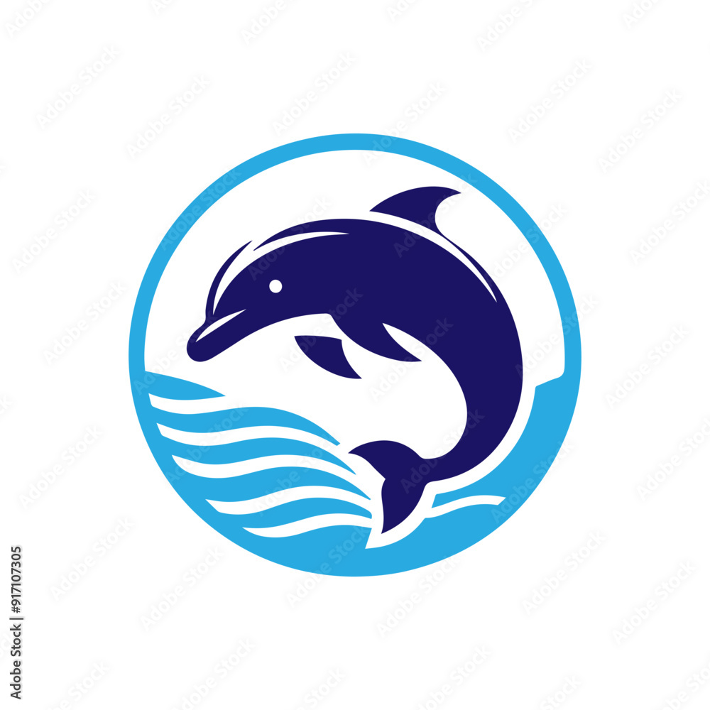 Dolphin jumping vector flat design Dolphin jumping vector flat design