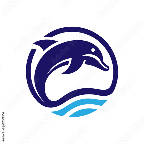 Dolphin jumping vector flat design