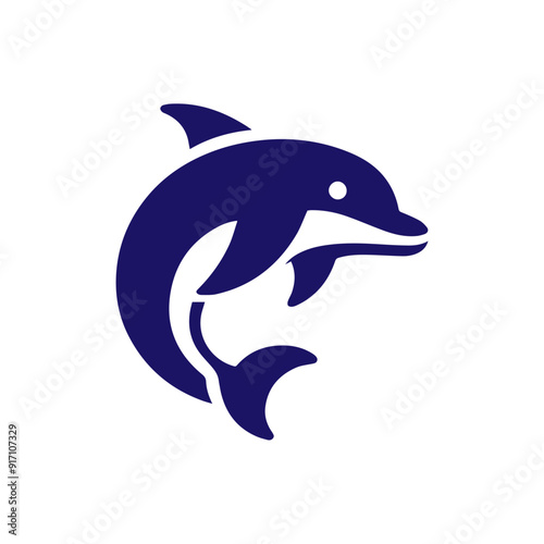 Dolphin jumping vector flat design