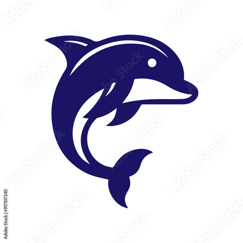 Dolphin jumping vector flat design