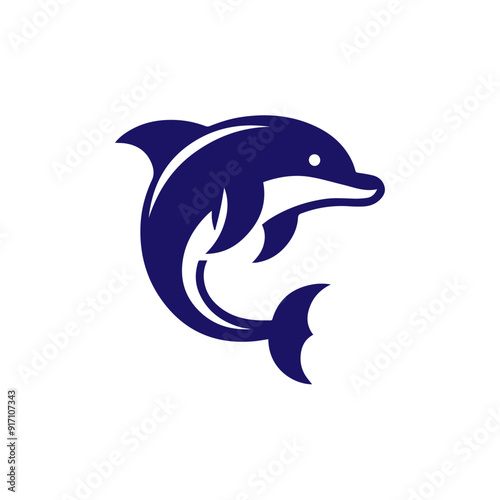Dolphin jumping vector flat design