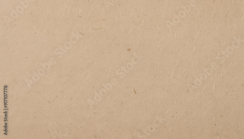 Close-Up of Textured Natural Kraft Paper Surface with Visible Fibers and Subtle Imperfections in a Neutral Beige Tone. Eco-Friendly Packaging, Craft Projects, Organic Branding Backgrounds