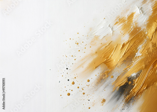Gold brush strokes paint art gallery background