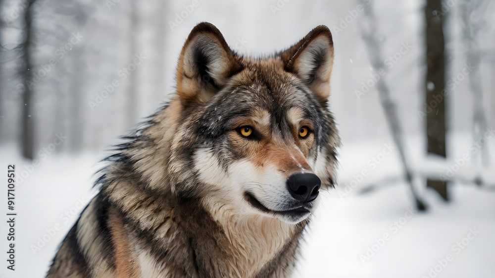 a wolf in the snow forest isolate a wolf in the snow forest isolate