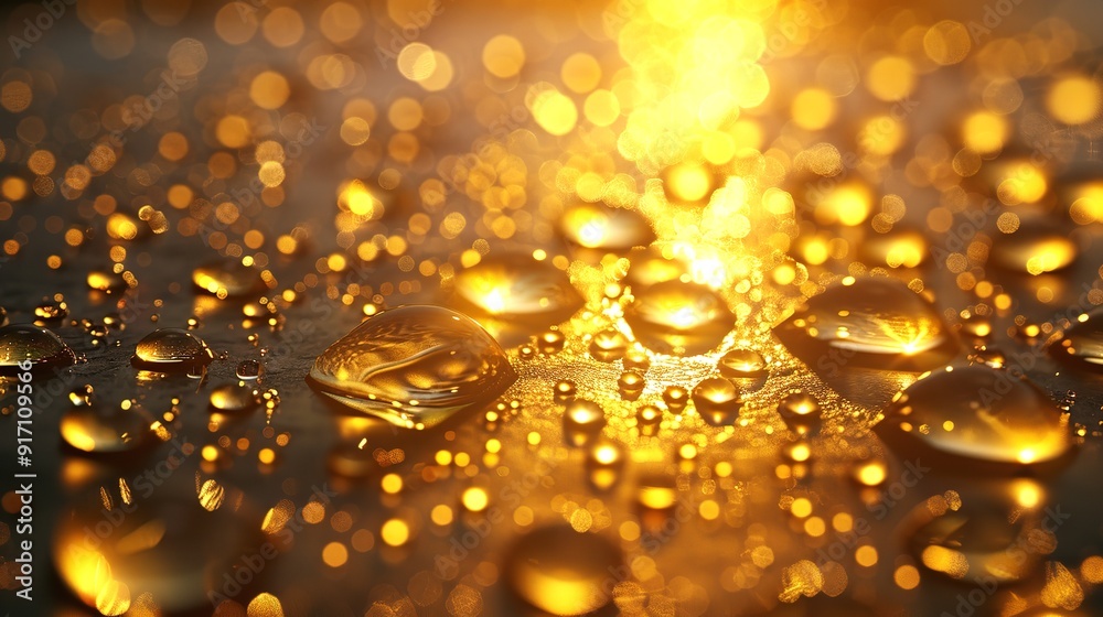 A close up of a liquid with droplets of water on it, appetizing beer background