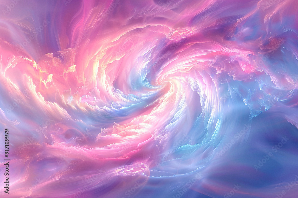 Fototapeta premium Abstract Painting of Pink and Blue Swirls