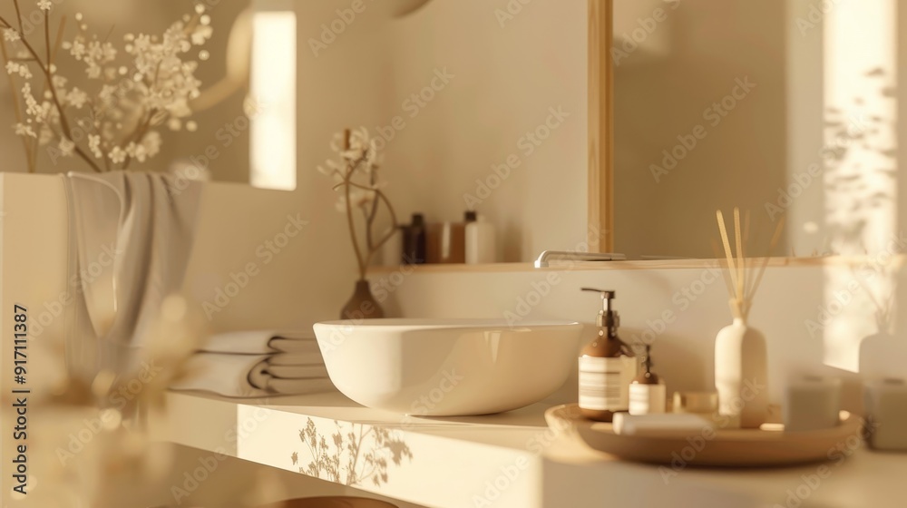 minimalist bathroom with japandi concept minimalist bathroom with japandi concept