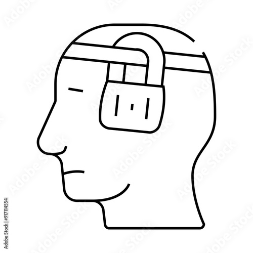 buried thoughts neurosis line icon vector. buried thoughts neurosis sign. isolated contour symbol black illustration