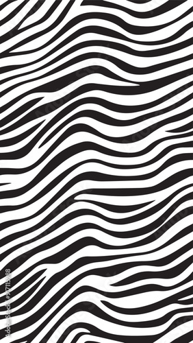 Black and White Background for vertical social media featuring wavy lines in abstract and animal print style. Modern monochrome print in a seamless pattern design, create a repetitive pattern.