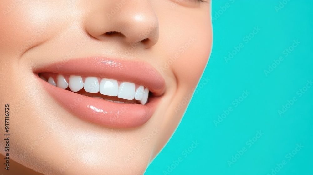 Close-up detail, model's teeth, one-piece swimsuit, simple background, modern look Close-up detail, model's teeth, one-piece swimsuit, simple background, modern look