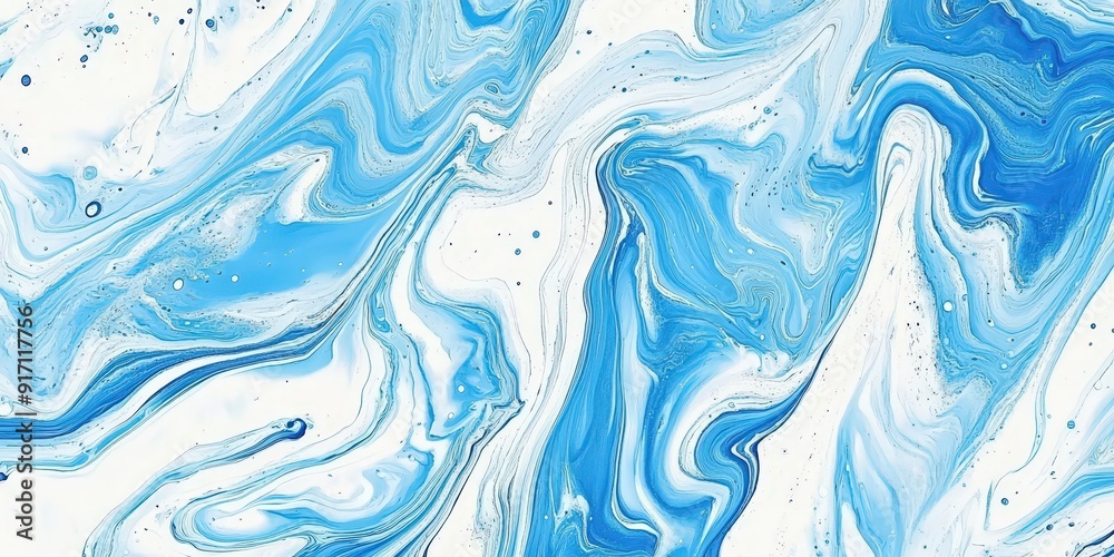 Abstract Blue and White Swirling Fluid Art Abstract Blue and White Swirling Fluid Art