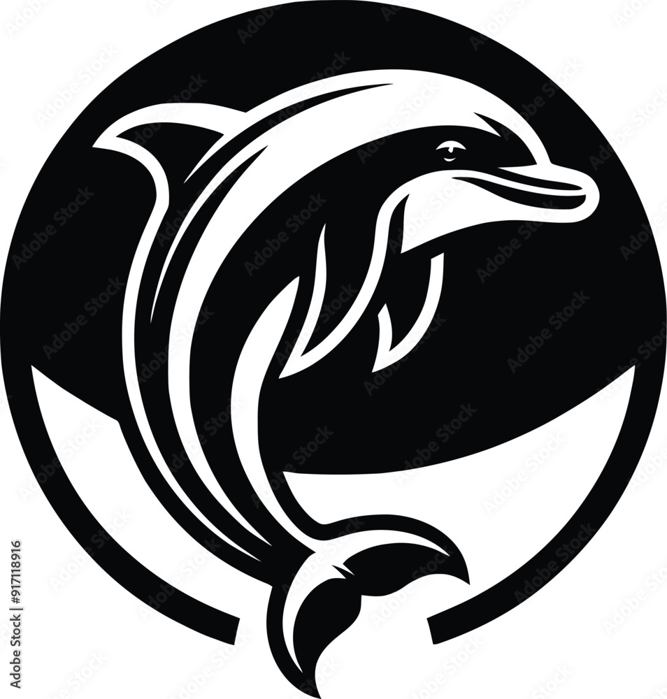 Dolphin silhouette vector design template Dolphin silhouette vector design template