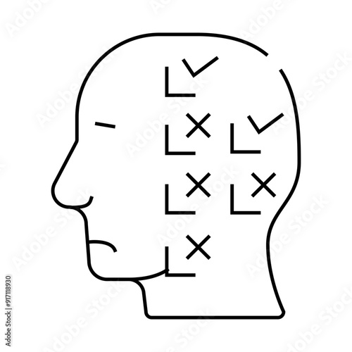 perfectionism neurosis line icon vector. perfectionism neurosis sign. isolated contour symbol black illustration