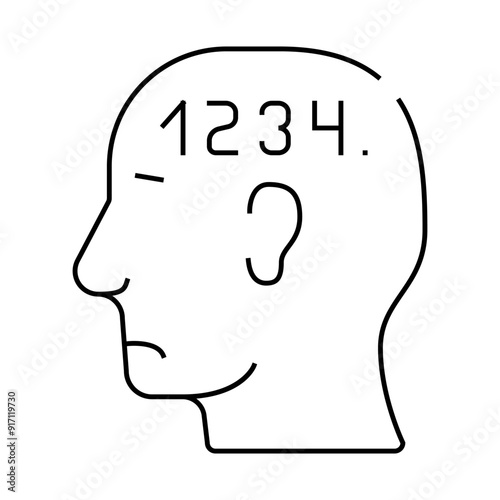 counting neurosis line icon vector. counting neurosis sign. isolated contour symbol black illustration