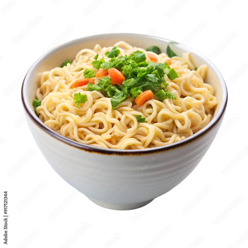 Instant noodle in white bowl Instant noodle in white bowl