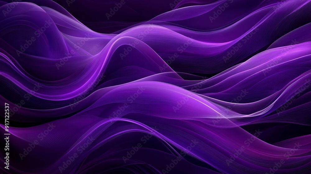 Obraz premium Abstract flowing purple and pink wave patterns.