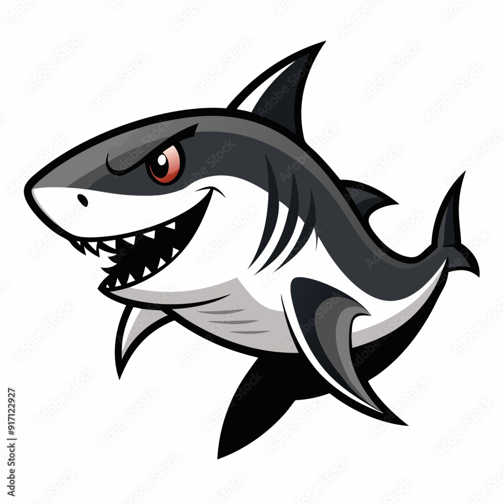shark cartoon isolated on white shark cartoon isolated on white