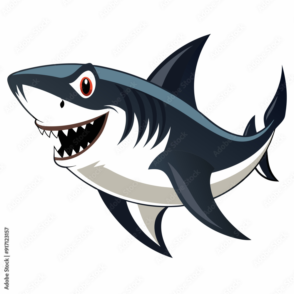 Obraz premium shark cartoon isolated on white