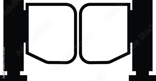 Turnstile icon. Turnstile for subway entrance sign. Modern automatic checkpoint symbol. Access control equipment. flat style.