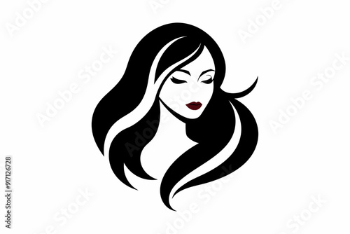 Vector design of an abstract logo for women's salons on white background