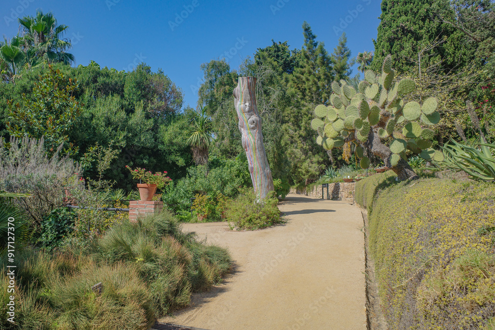 Blanes, Spain - 10 Aug, 2024: The Marimurtra Botanical Gardens in Blanes, Costa Brava, Catalonia Blanes, Spain - 10 Aug, 2024: The Marimurtra Botanical Gardens in Blanes, Costa Brava, Catalonia