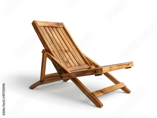 Wooden lounge chair with a minimalist design, perfect for outdoor relaxation at summer gatherings