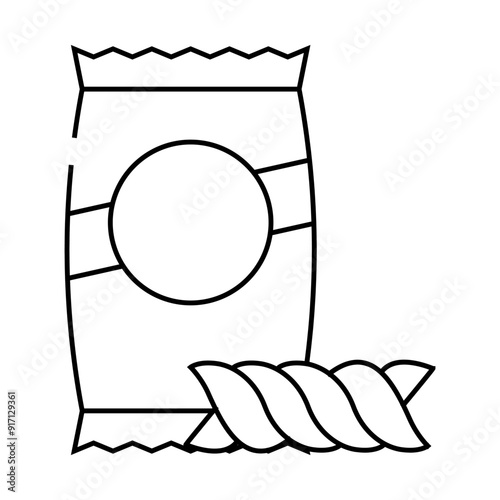 torchietti pasta line icon vector. torchietti pasta sign. isolated contour symbol black illustration