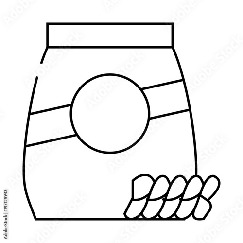 fusilli pasta line icon vector. fusilli pasta sign. isolated contour symbol black illustration