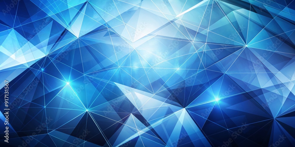 Fototapeta premium Abstract Blue Geometric Pattern, Digital Art, Background, Texture, Design, blue , abstract