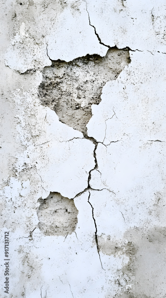 Obraz premium White wall Crack concrete texture