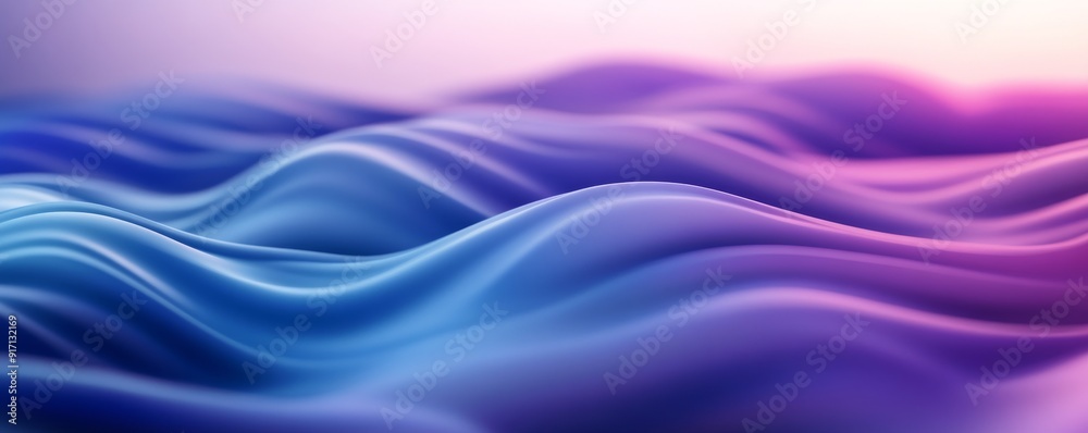 Fototapeta premium Abstract waves in gradient colors, flowing shapes
