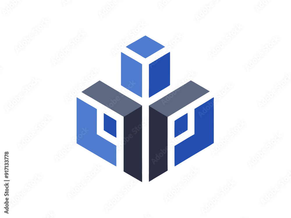 Vibrant Logo Design with Interlocking Building Blocks for Construction and Growth Vibrant Logo Design with Interlocking Building Blocks for Construction and Growth