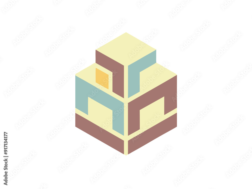 Vibrant Logo Design with Interlocking Building Blocks for Construction and Growth Vibrant Logo Design with Interlocking Building Blocks for Construction and Growth