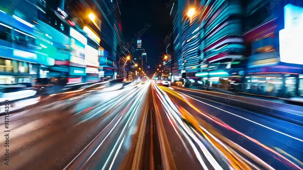 City Night Lights in Motion Blur City Night Lights in Motion Blur