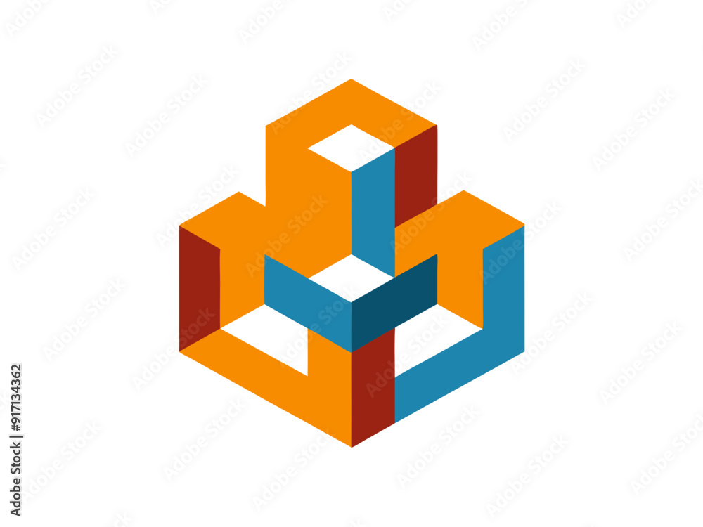 Vibrant Logo Design with Interlocking Building Blocks for Construction and Growth Vibrant Logo Design with Interlocking Building Blocks for Construction and Growth