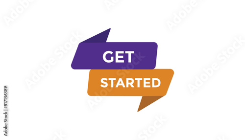 Get started button web banner templates. Vector Illustration 
