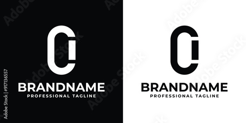 Letters CI or OI Monogram Logo Set, for any business with CI, IC, OI, or IO initials