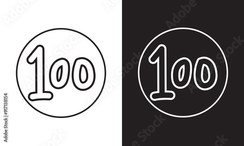100 logo vector illustration for business and website
