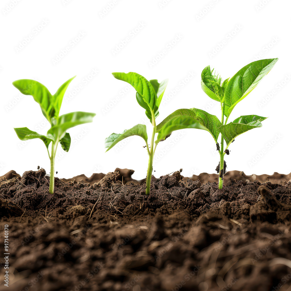 Fresh green tea plants emerging from rich soil, symbolizing growth, nature, and agricultural development.