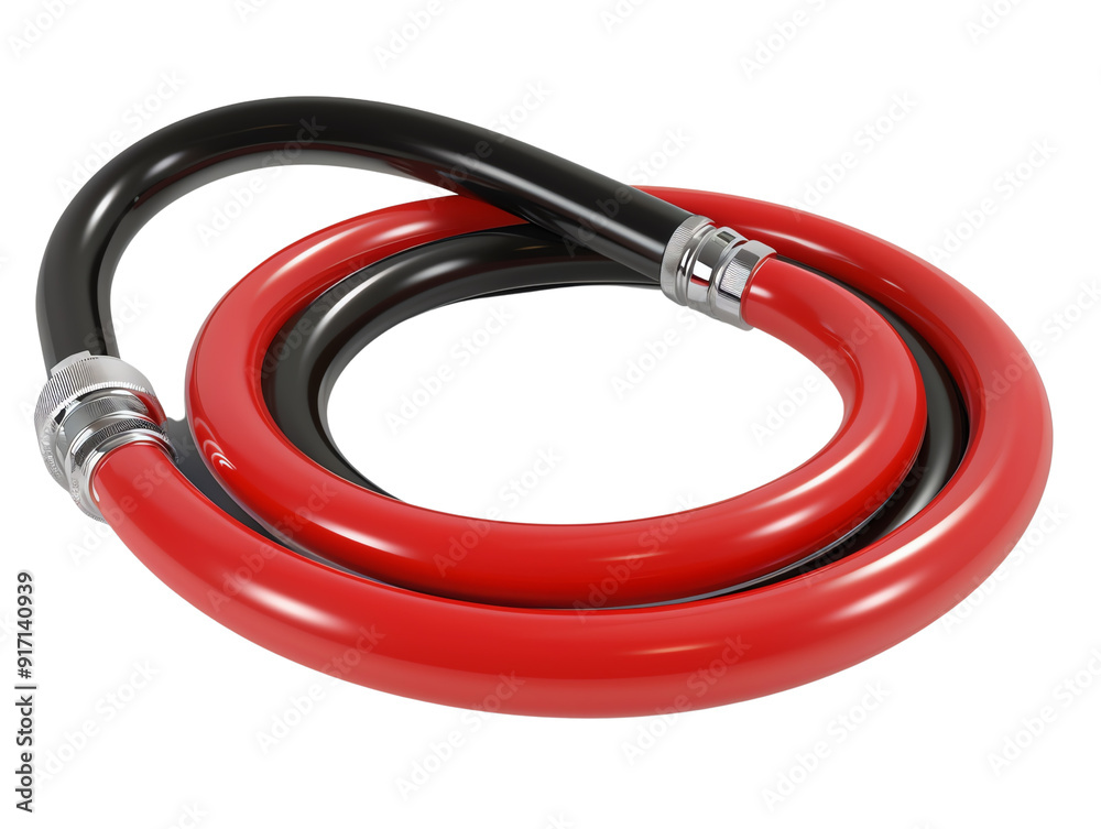red cable isolated on white red cable isolated on white