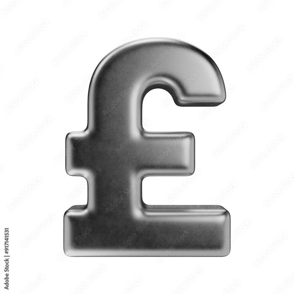 GBP. Silver pound icon. British pound sign in a matte metal texture isolated on a transparent background. 3d render. GBP. Silver pound icon. British pound sign in a matte metal texture isolated on a transparent background. 3d render.
