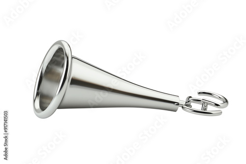 silver trumpet isolated on white