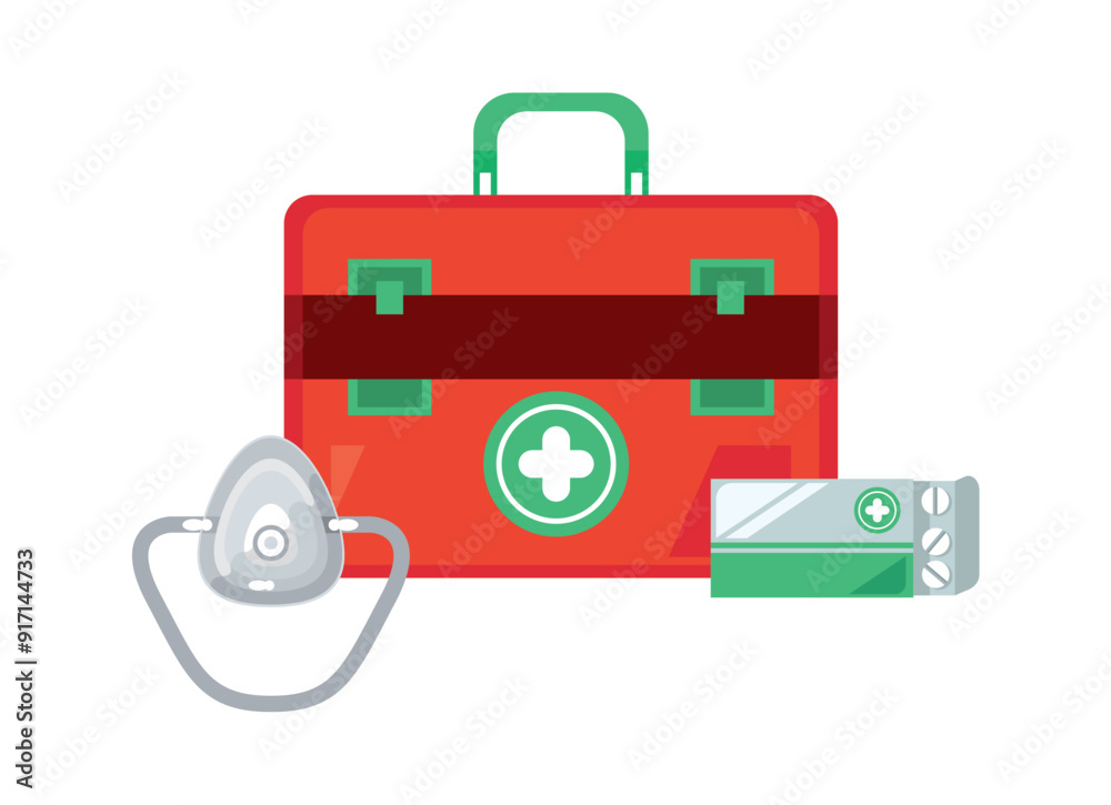 first aid box with medical mask first aid box with medical mask