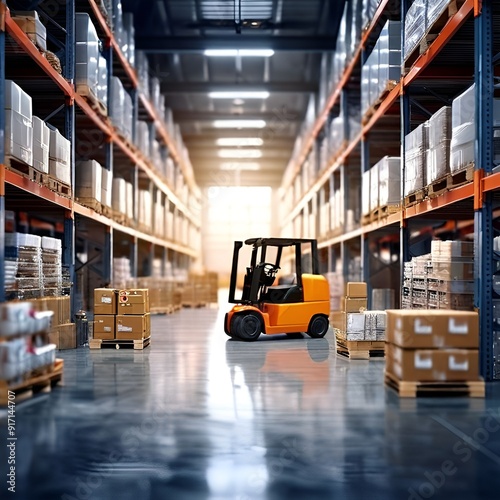forklift in warehouse