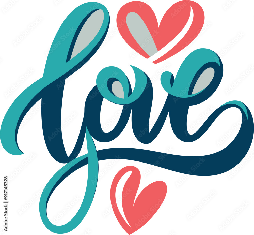 Fototapeta premium Love you typography design 