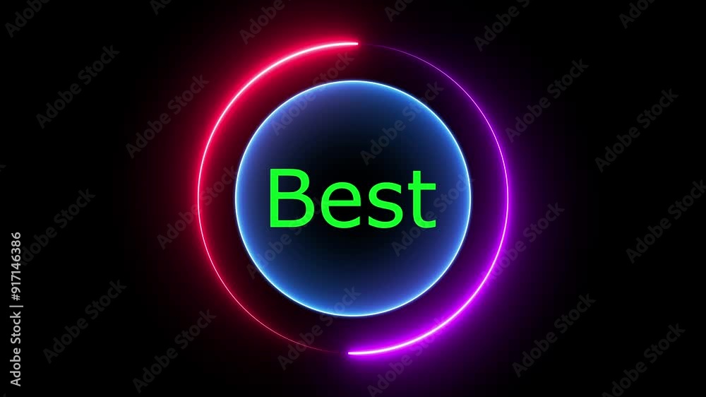 Neon shine best text latter icon animation on background. Neon shine best text latter icon animation on background.