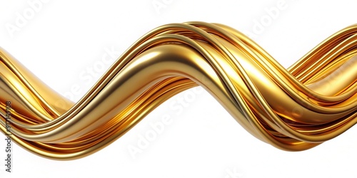 golden flying wave isolated on transparent background