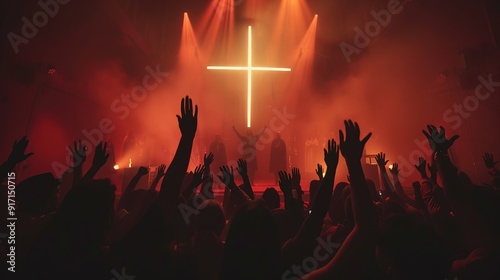 Worship Service with a Cross